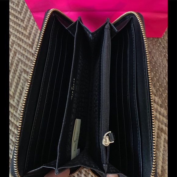 NWT Authentic Kate Spade Black leather logo wallet - Picture 5 of 8